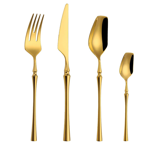 Sleek Golden Cutlery Set